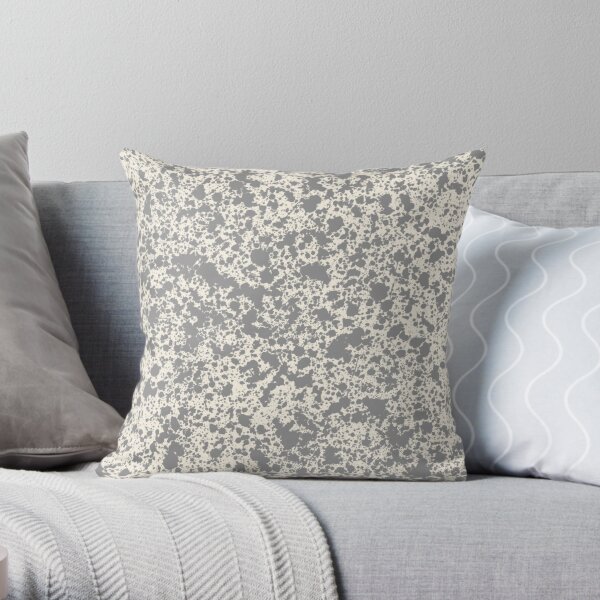 Cream and Gray Speckled Throw Pillow