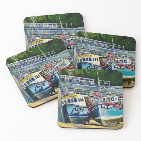 Item preview, Fishing Boats at Low Tide designed and sold by Coastal Harbour.