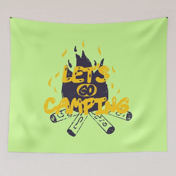 Item preview, Let's Go Camping - Burning campfire Trekking Gift for Campers designed and sold by IslandLakeTree.