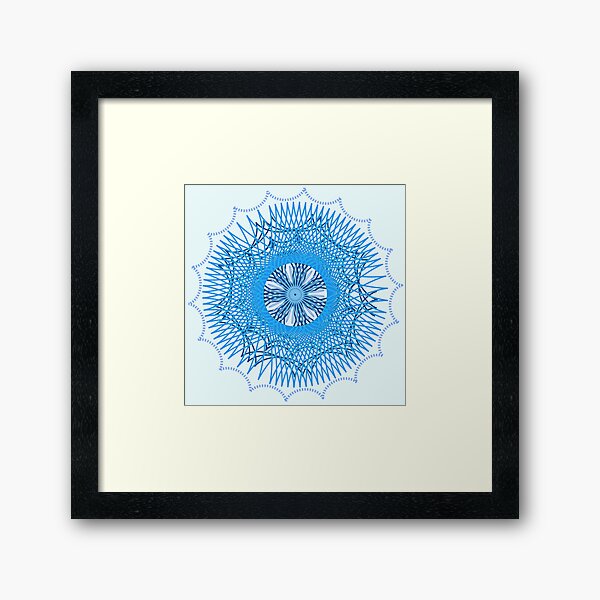 Blue Spirograph Framed Art Print