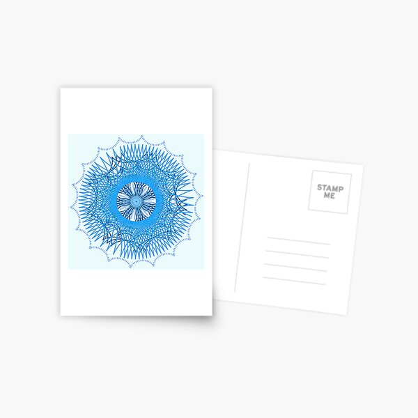 Blue Spirograph Postcard