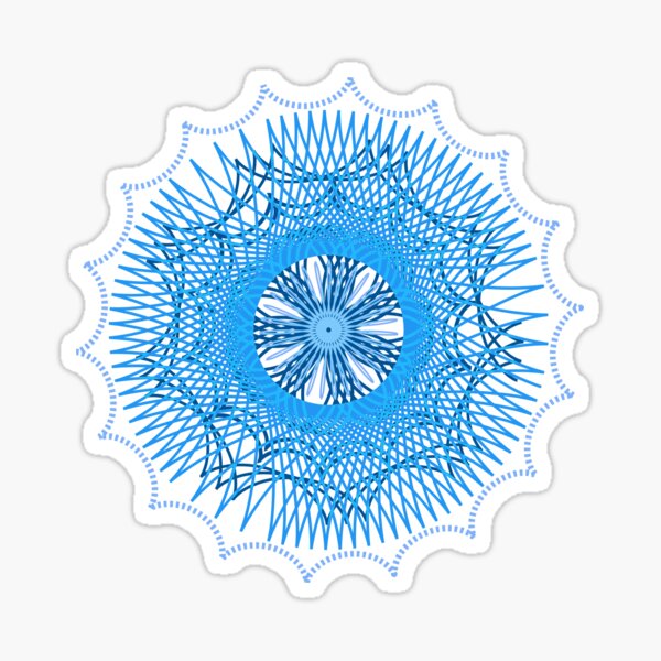 Blue Spirograph Sticker