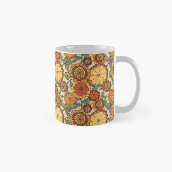Groovy Marigold Floral Classic Mug