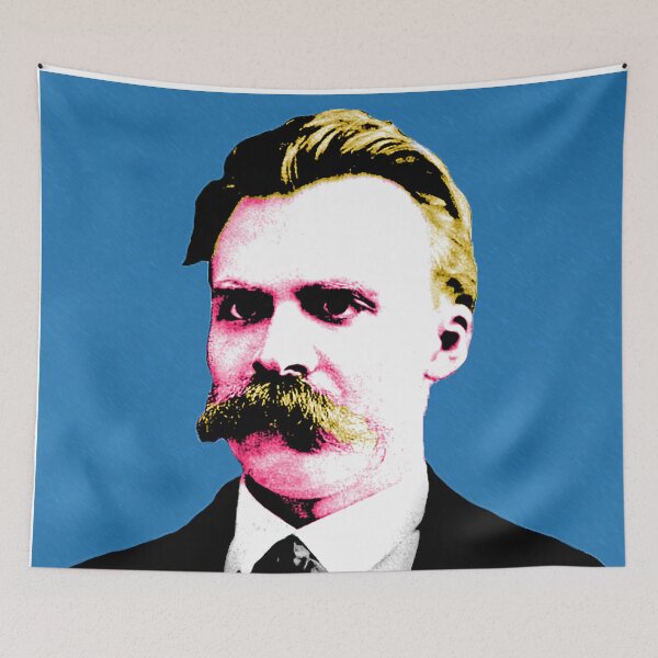 Item preview, Pop Art Nietzsche in Blue Background designed and sold by Furry And  Purry.