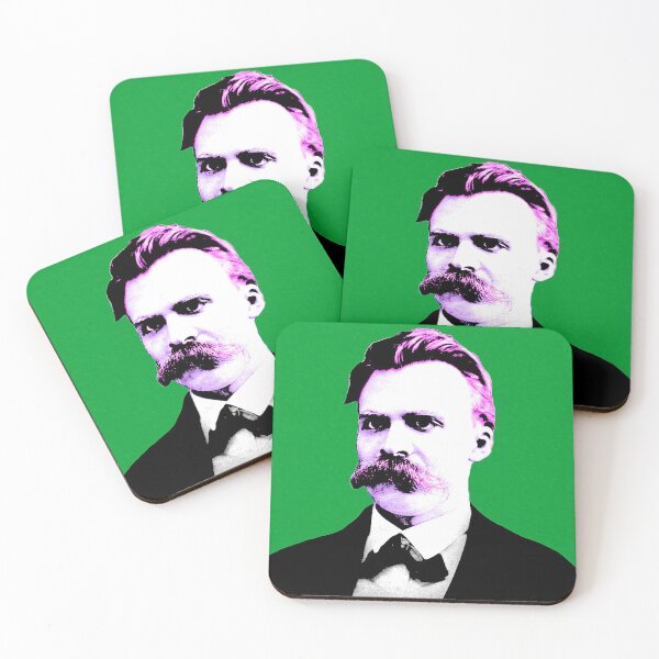 Artikelvorschau, Pop Art Nietzsche im grünen Hintergrund entworfen und verkauft von Furry And  Purry.