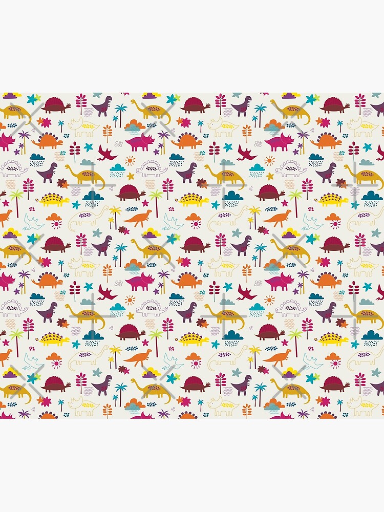 Dinosaur Land - Sunshine Brights - cute Dino pattern by Cecca Designs by Cecca-Designs