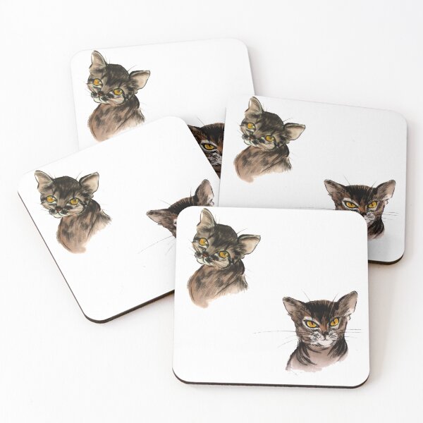 Artikelvorschau, Sumie mit zwei abyssinischen Katzen gemalt entworfen und verkauft von ladyshekk.