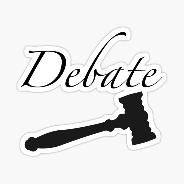 Item preview, White Cursive Debate (With Gavel) designed and sold by debatethewayout.