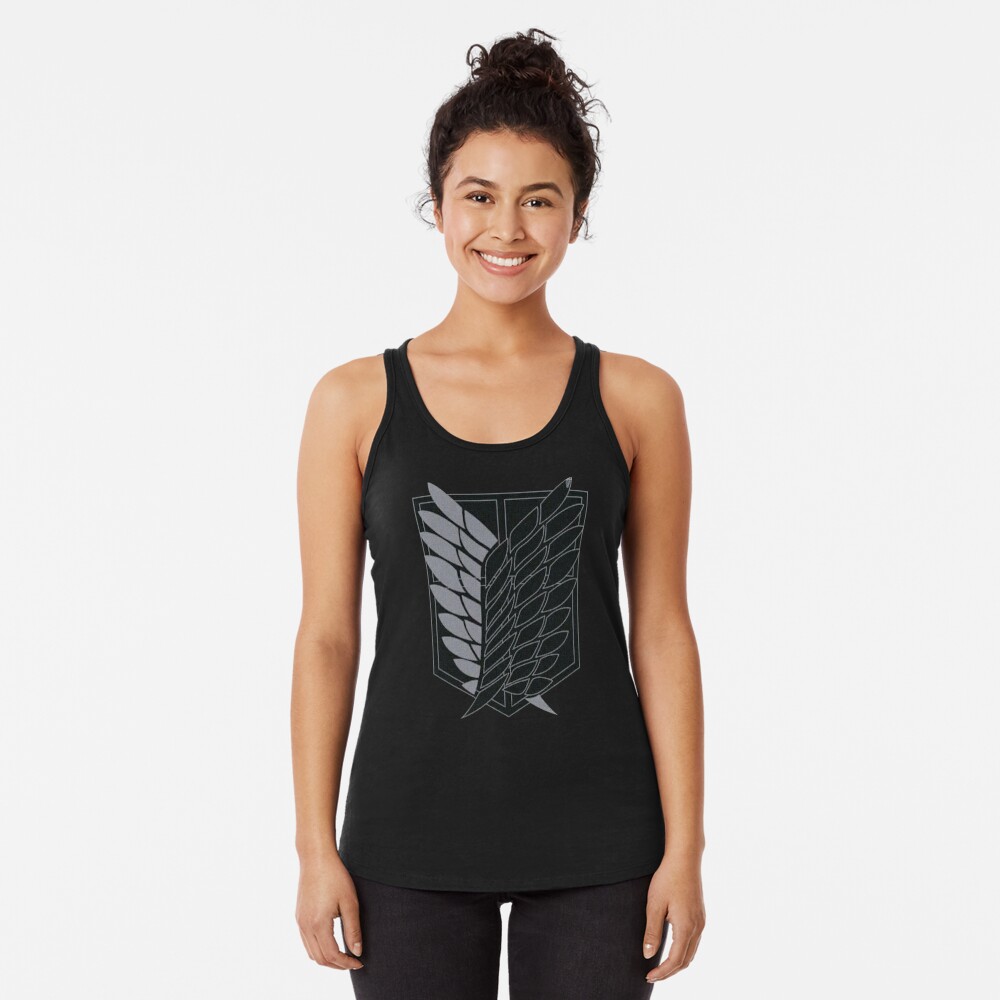 Exploration Battalion - SNK - B&W Racerback Tank Top