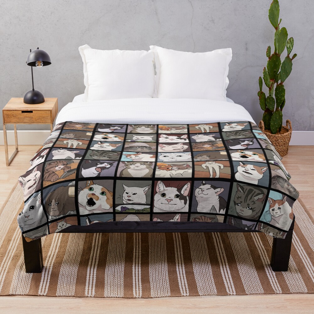 Meme Cats 2.0 Throw Blanket