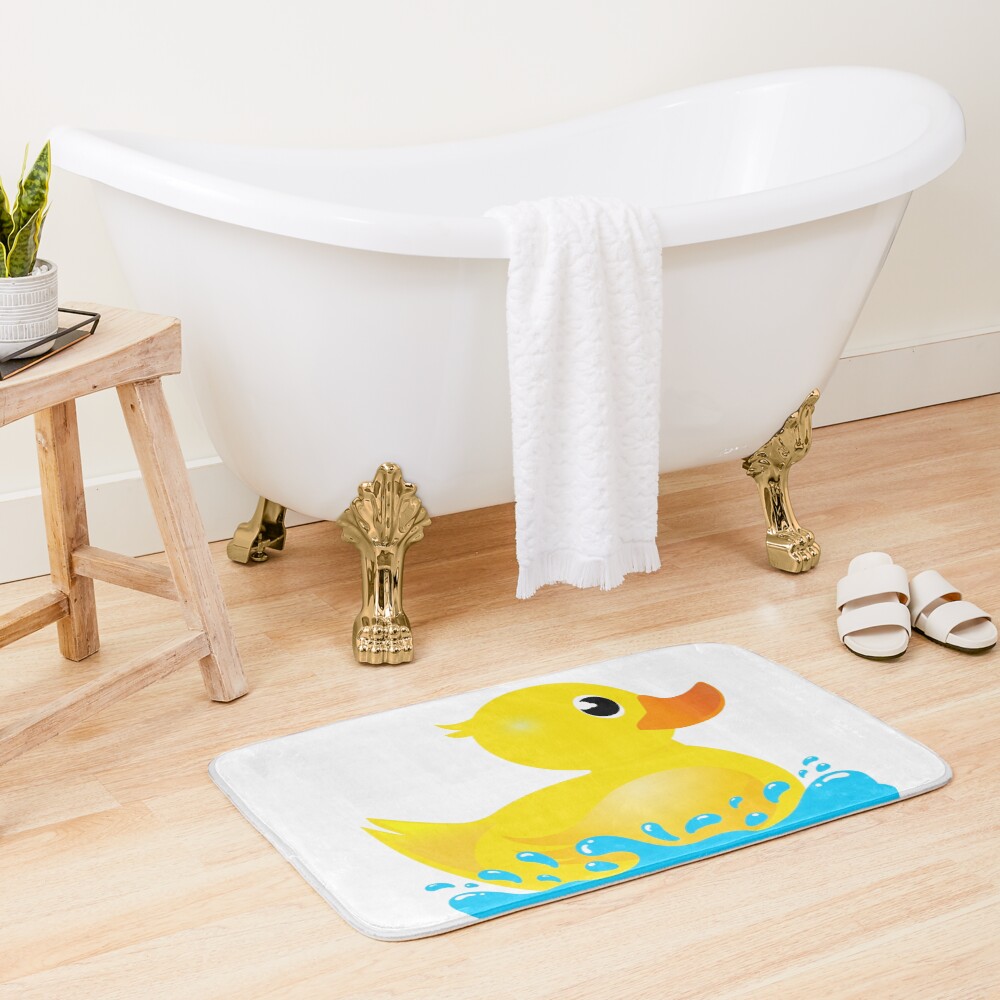 Yellow Rubber Duck & Splash Bath Mat