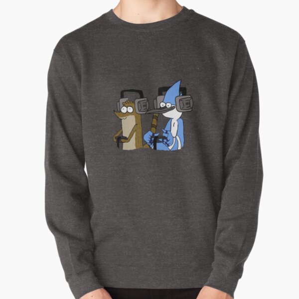 Earphones Rigby and Mordecai Gamer  Pullover Sweatshirt