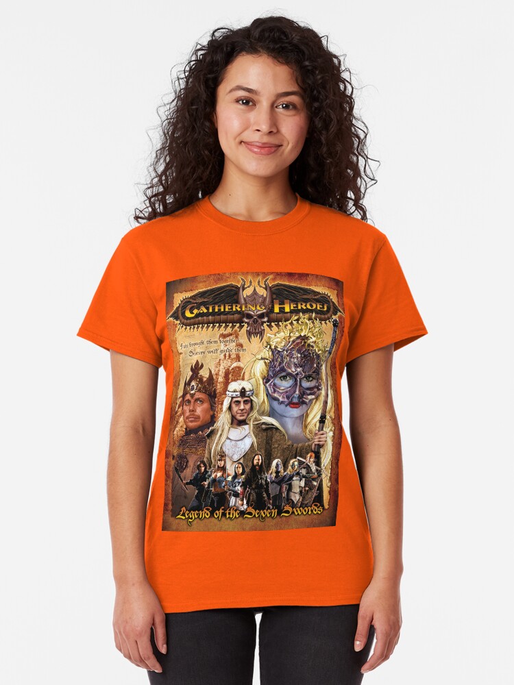 Alternate view of Gathering of Heroes: Legend of the Seven Swords Fantasy Poster Classic T-Shirt