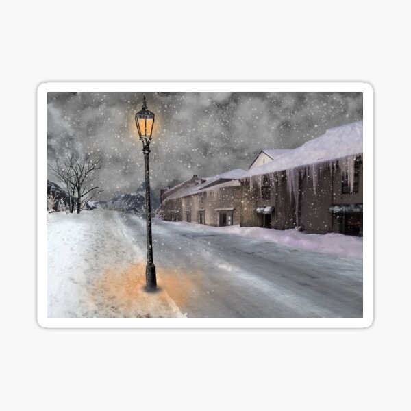 Item preview, Snowy winter street scene designed and sold by Lily Trenchard.