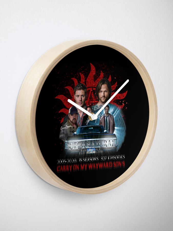 Alternate view of Limited Edition Supernatural Family dont end with Blood 4R Signed Clock