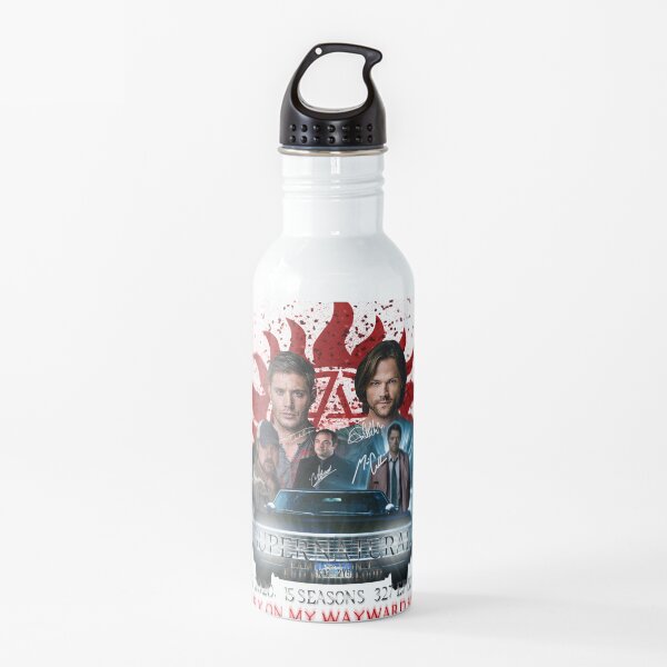 Limited Edition Supernatural Family dont end with Blood 4R Signed Water Bottle