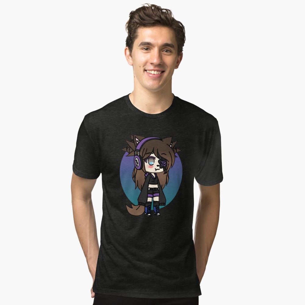 Camiseta masculina da série Gacha Life, Karin, a estranha gótica