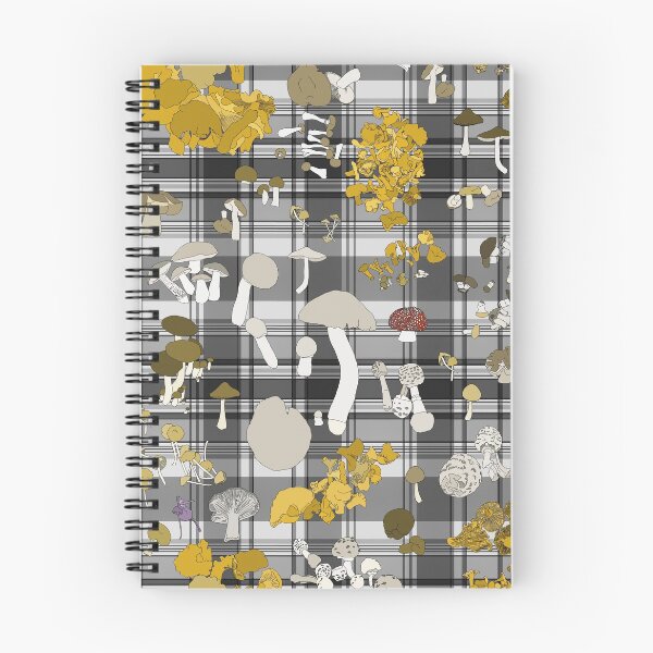 Item preview, Foraged Fungi on grey plaid designed and sold by CopperCatkin.
