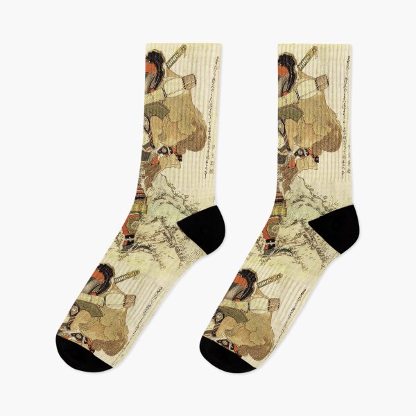 Item preview, Hatakeyama Shigetada carrying his horse. Hokusai designed and sold by Gotoo.