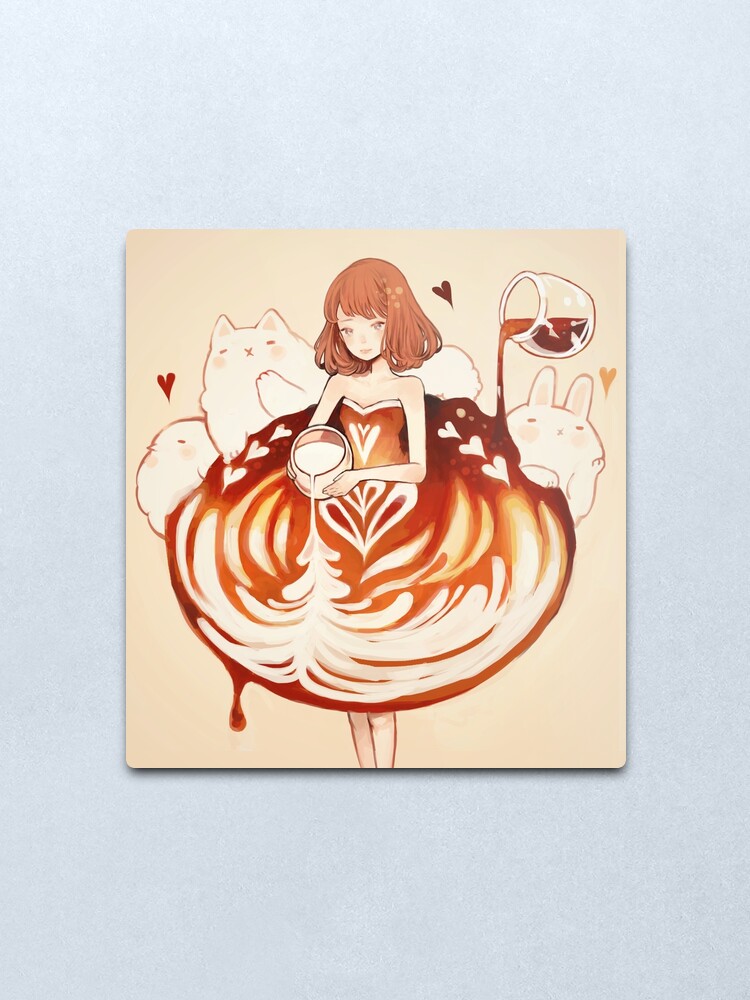 Alternate view of a caffè latte dress. Metal Print