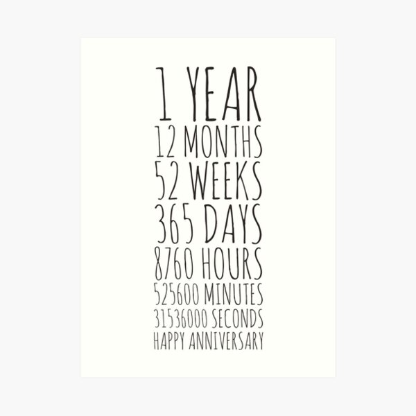 1 Year Anniversary Art Print For Sale By Tristahx Redbubble