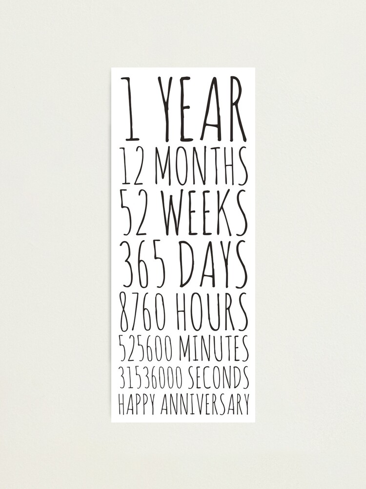 1 Year Anniversary Photographic Print For Sale By Tristahx Redbubble