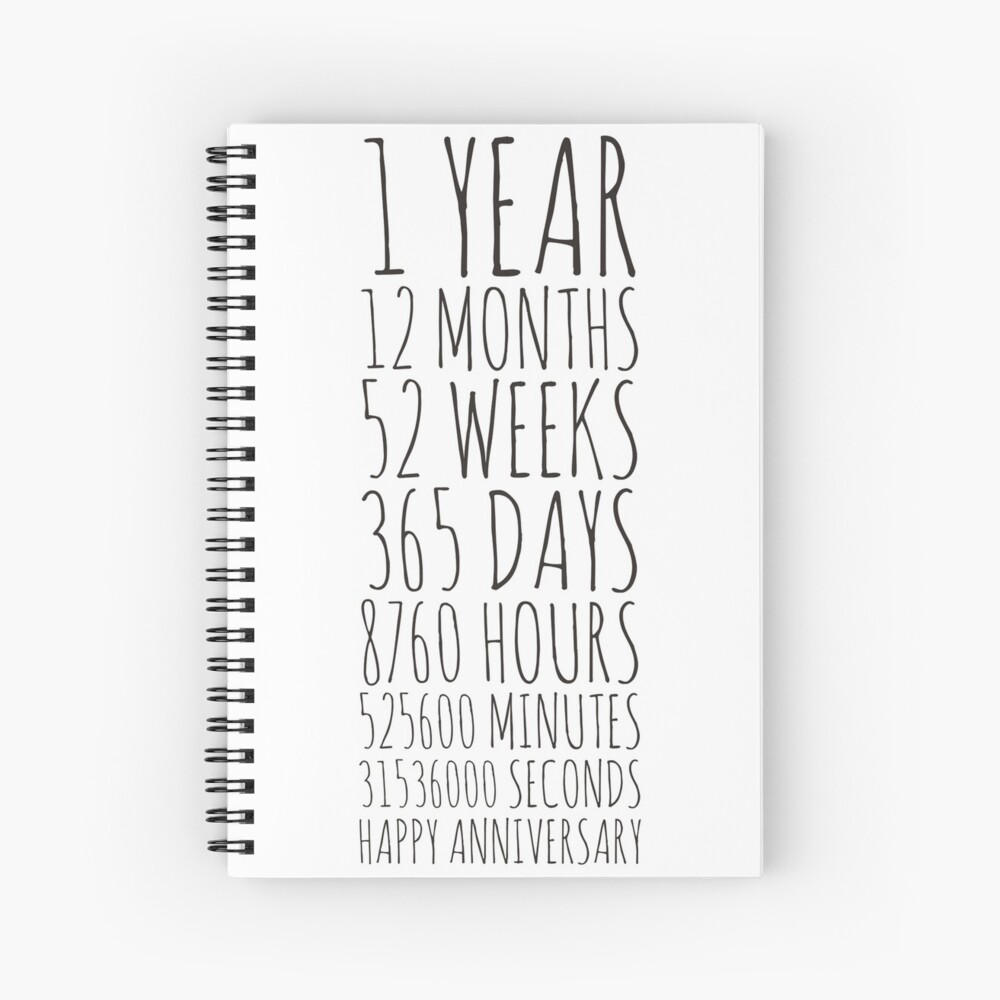 1 Year Anniversary Spiral Notebook By Tristahx Redbubble