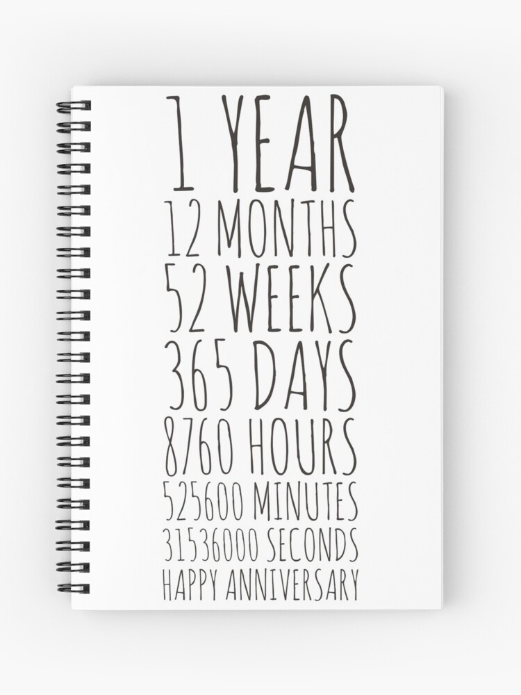 1 Year Anniversary Spiral Notebook By Tristahx Redbubble