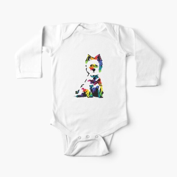 Mary the West Highland Terrier *light Long Sleeve Baby One-Piece