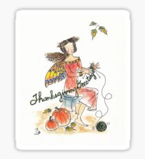 Thanksgiving Greetings - The Knittington Fairies Sticker
