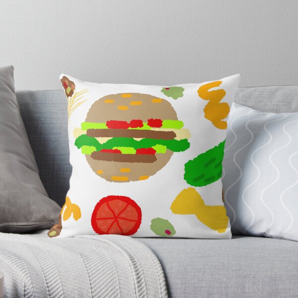Burgers and macaroni Throw Pillow