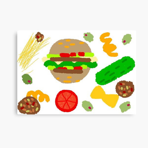 Burgers and macaroni Canvas Print