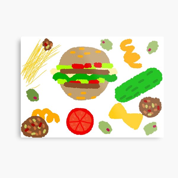 Burgers and macaroni Metal Print