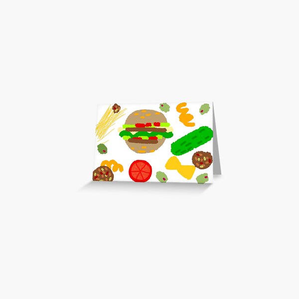 Burgers and macaroni Greeting Card