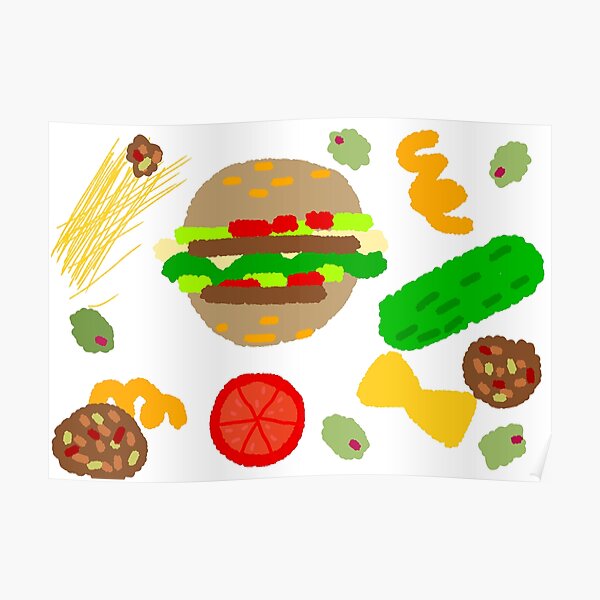 Burgers and macaroni Poster