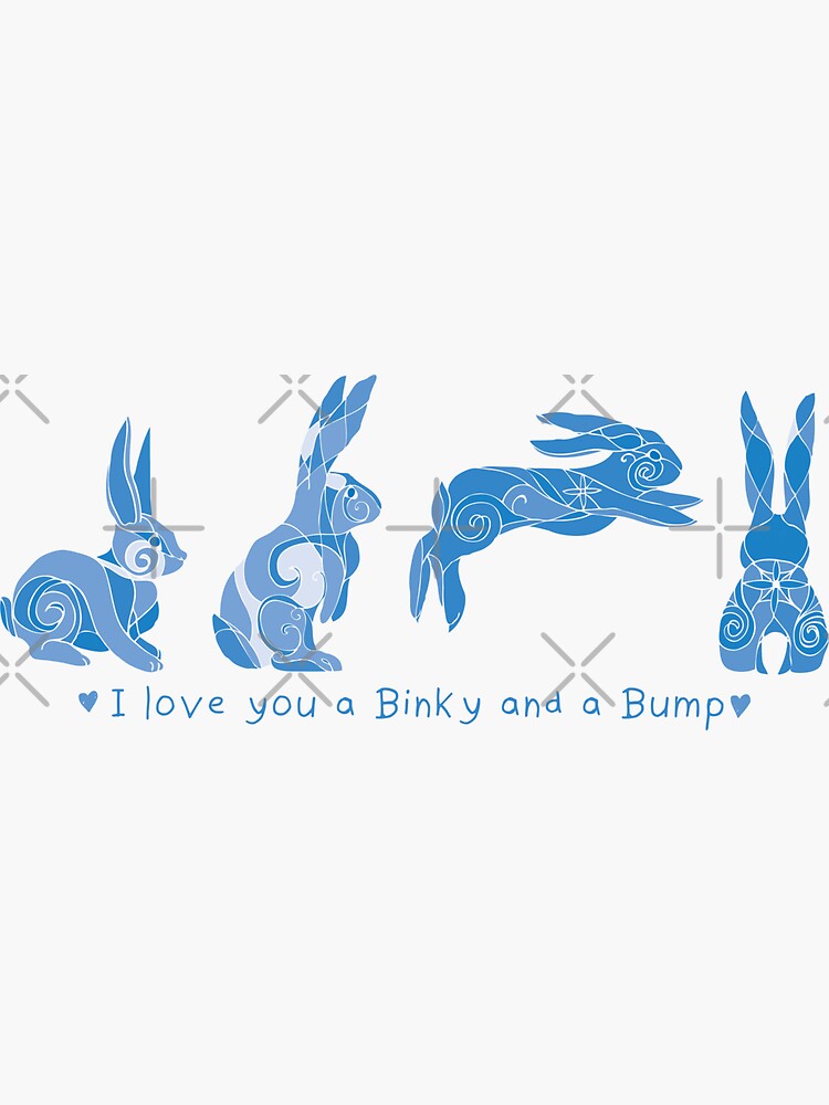 Thumbnail 3 of 3, Sticker, I Love You A Binky Bump Bunnies designed and sold by tinaschofield.
