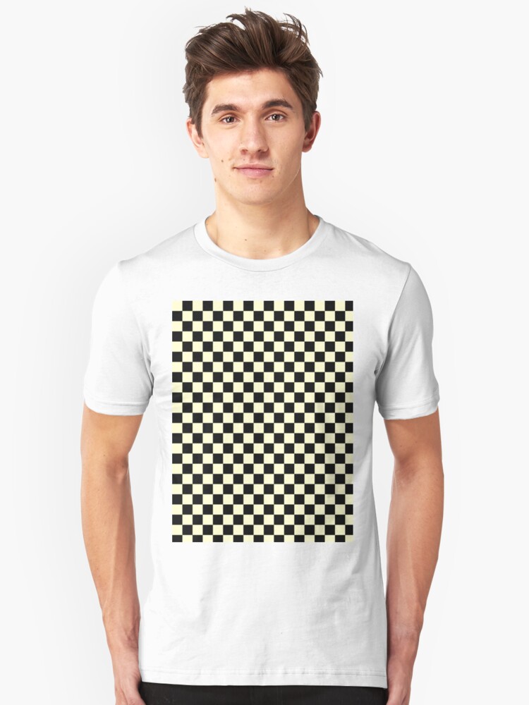 yellow and black checkerboard shirt