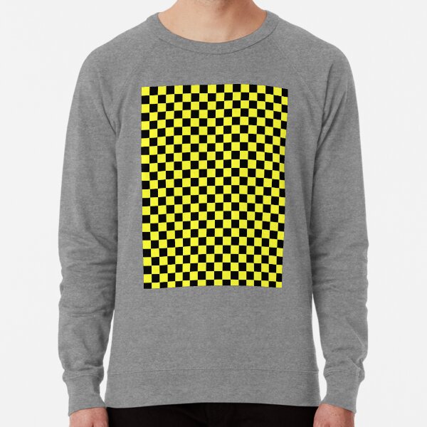 black and yellow checkered hoodie