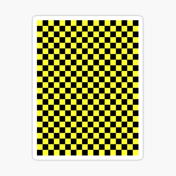 Vista previa del artículo con la obra «Tablero de damas amarillo negro y eléctrico», diseñado y vendido por ColorsPatterns.