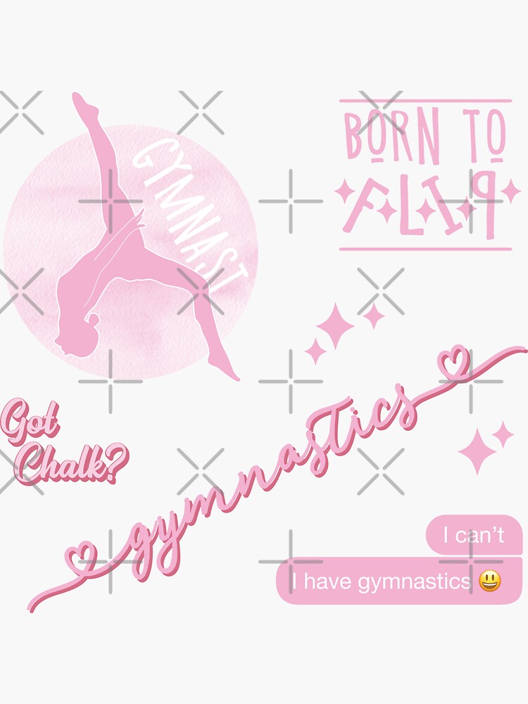 Pink Watercolor Gymnastics Gymnast Pack Sticker for Sale by The-Goods