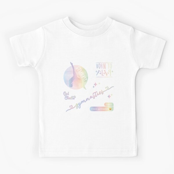 Rainbow watercolor gymnast splatter print t shirt baby girls/boys