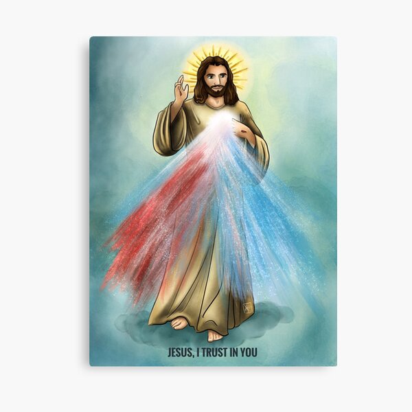 Impression Sur Toile Copie De Jesus En Qui J Ai Confiance Image De La Misericorde Divine Par Elmantha Redbubble