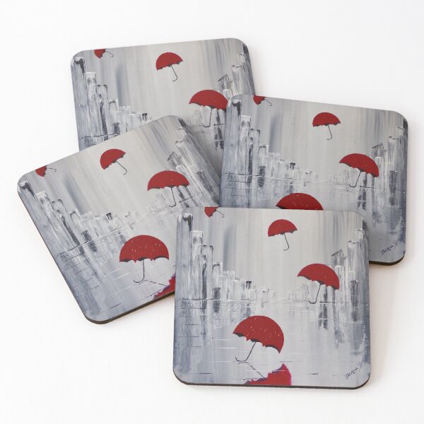 Item preview, Fly Away Red Umbrellas designed and sold by jacquihmyart.