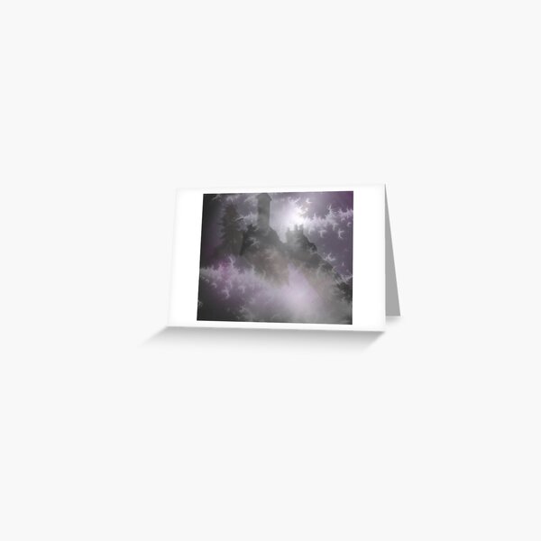 Mist castle in a stormy night Greeting Card