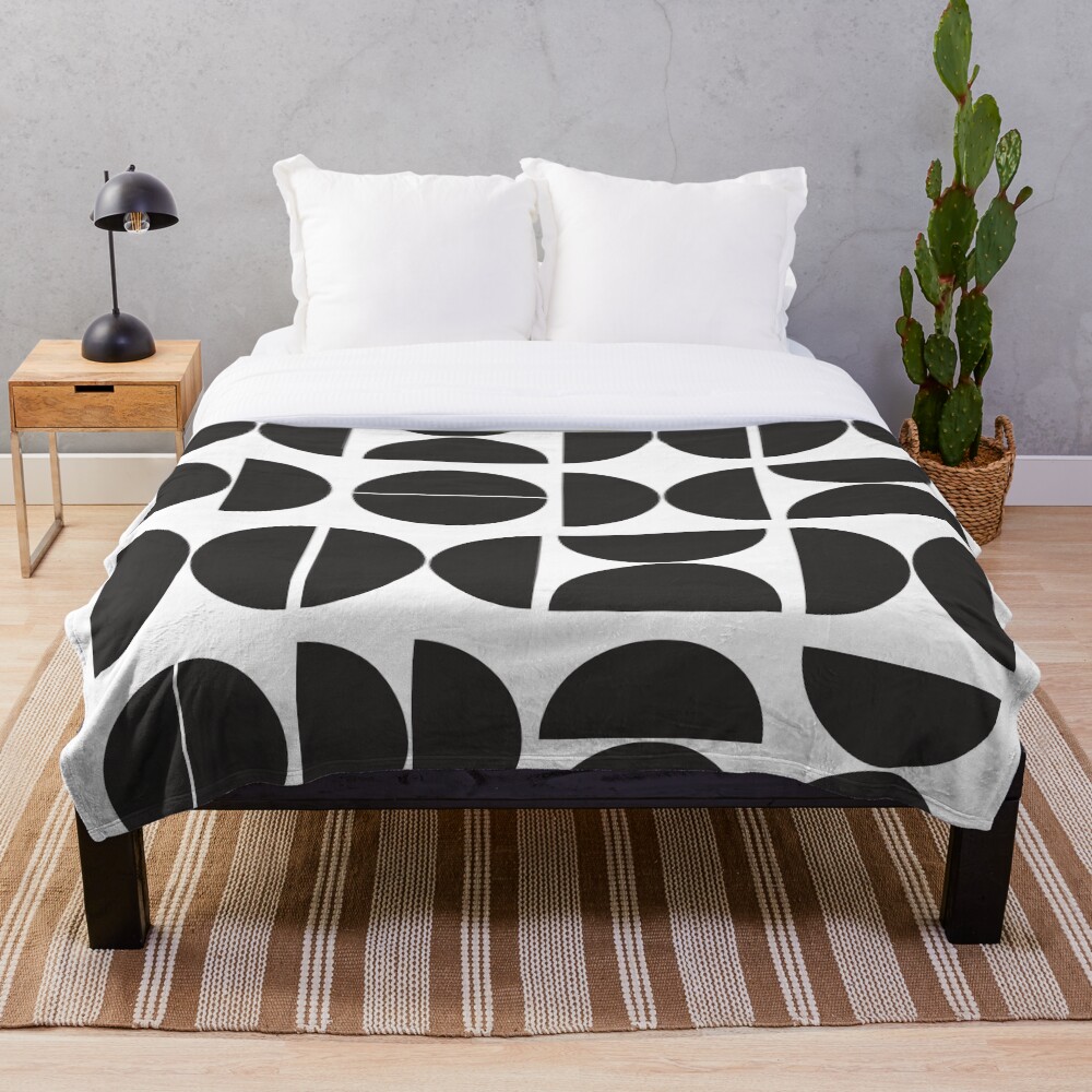 "Mid Century Modern Geometric Dark 16" Throw Blanket for Sale by