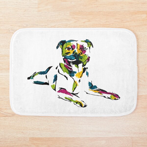 Boris the Staffy *light Bath Mat