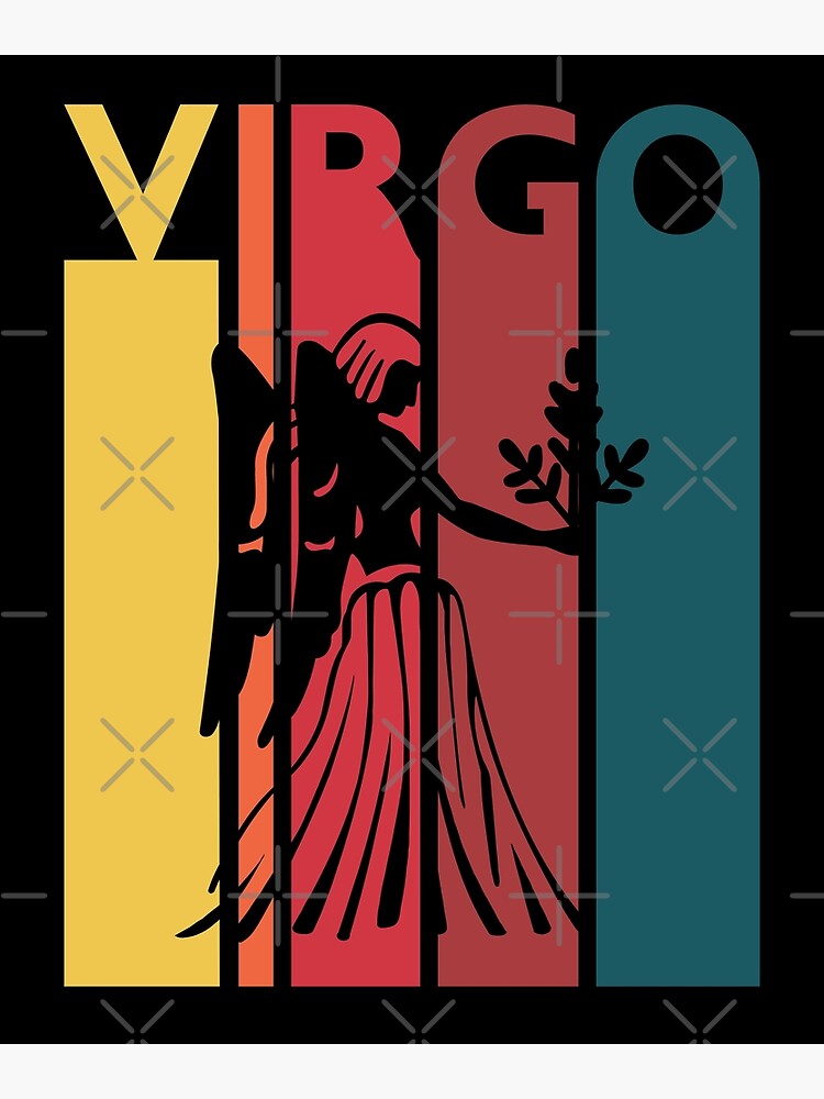 Disover Retro Virgo Zodiac Sign August September Birthday Gift Virgo Premium Matte Vertical Poster