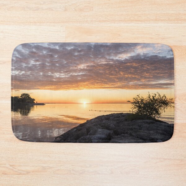 Item preview, Canada Geese Sunrise - Greeting the Day from a Rocky Lake Ontario Promontory designed and sold by Georgia Mizuleva.