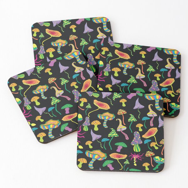 Magic Mushrooms Coasters (Set of 4)