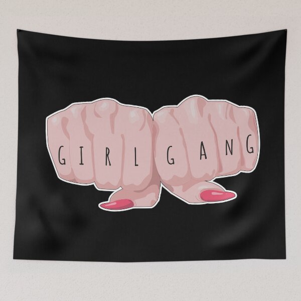 Item preview, Support your local Girl Gang Fists Knuckle Tattoo designed and sold by TrashTante.
